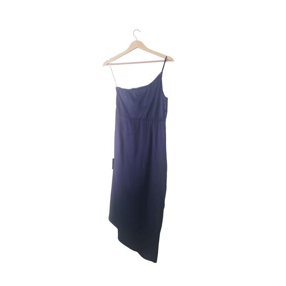 Lulus NWT Law of Attraction Blue One-Shoulder Asymmetrical Midi Dress Size M - Picture 4 of 9